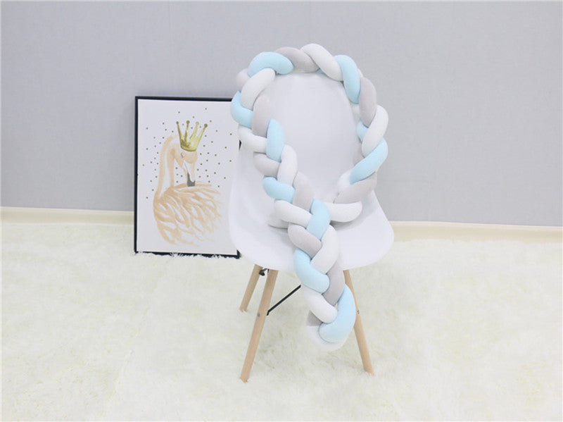 Handgewebter Bettumrandung Babybett 100-500cm Atmungsaktive Baumwolle Schutz fürs Babyzimmer Sicher Weich Verschiedene Farben | Sansoti