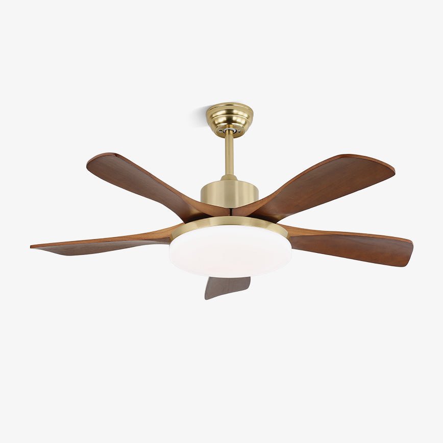 Moderne Plafondventilator met Verlichting - Metalen Behuizing & Houten Bladen - 106cm - Afstandsbediening - 6 Snelheden | Sansoti