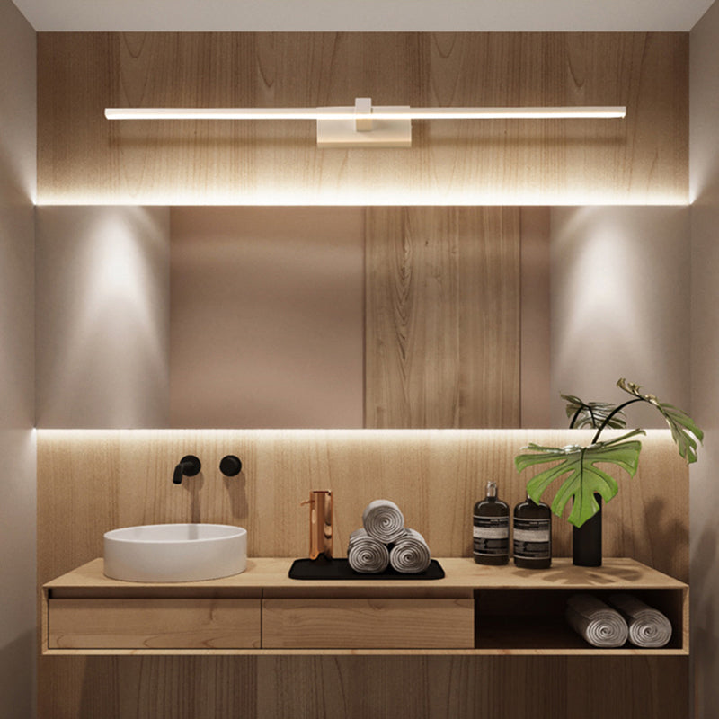 Minimalistische Lineaire LED Wandlamp Metaal Mat Zwart of Wit voor Badkamer Spiegel Strakke Verlichting Modern Design | Sansoti