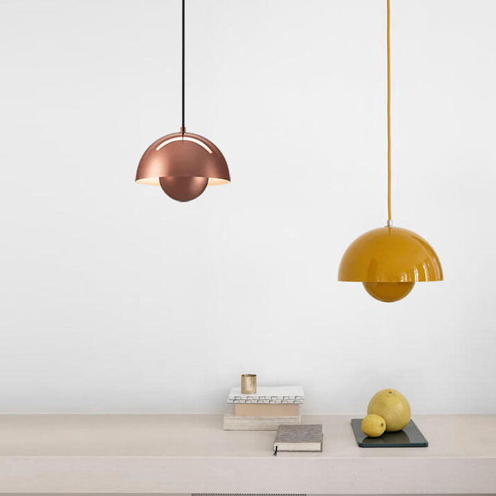 Scandinavische Hanglamp Halfrond Metalen Kap 1-Lichtpunt Modern Design Eetkamer Woonkamer | Sansoti