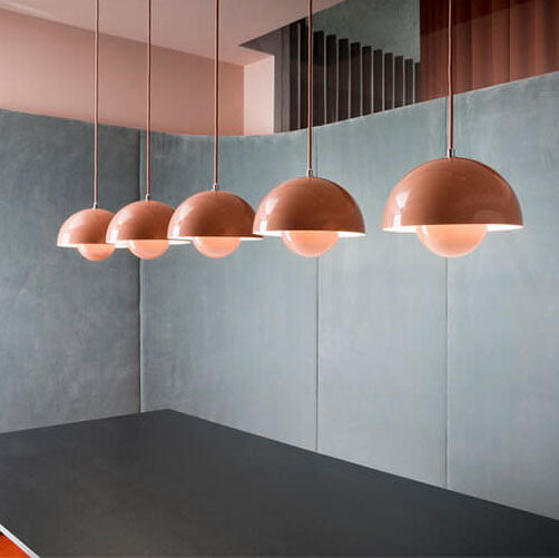 Scandinavische Hanglamp Halfrond Metalen Kap 1-Lichtpunt Modern Design Eetkamer Woonkamer | Sansoti