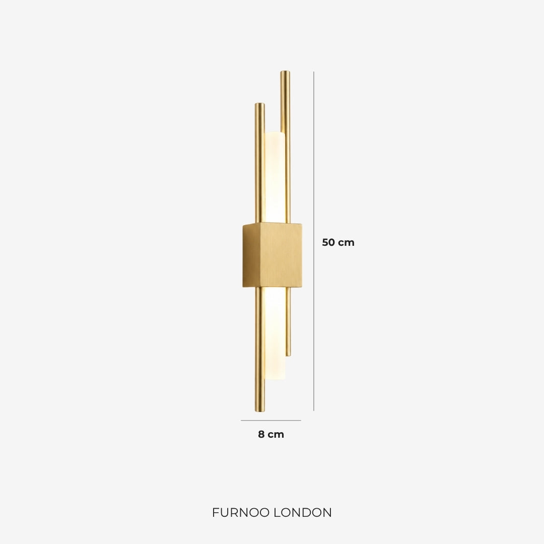 Scandinavische Minimalistische Wandlamp – Modern Verticaal Design met Gerichte LED-Verlichting – Zwart Goud | Sansoti
