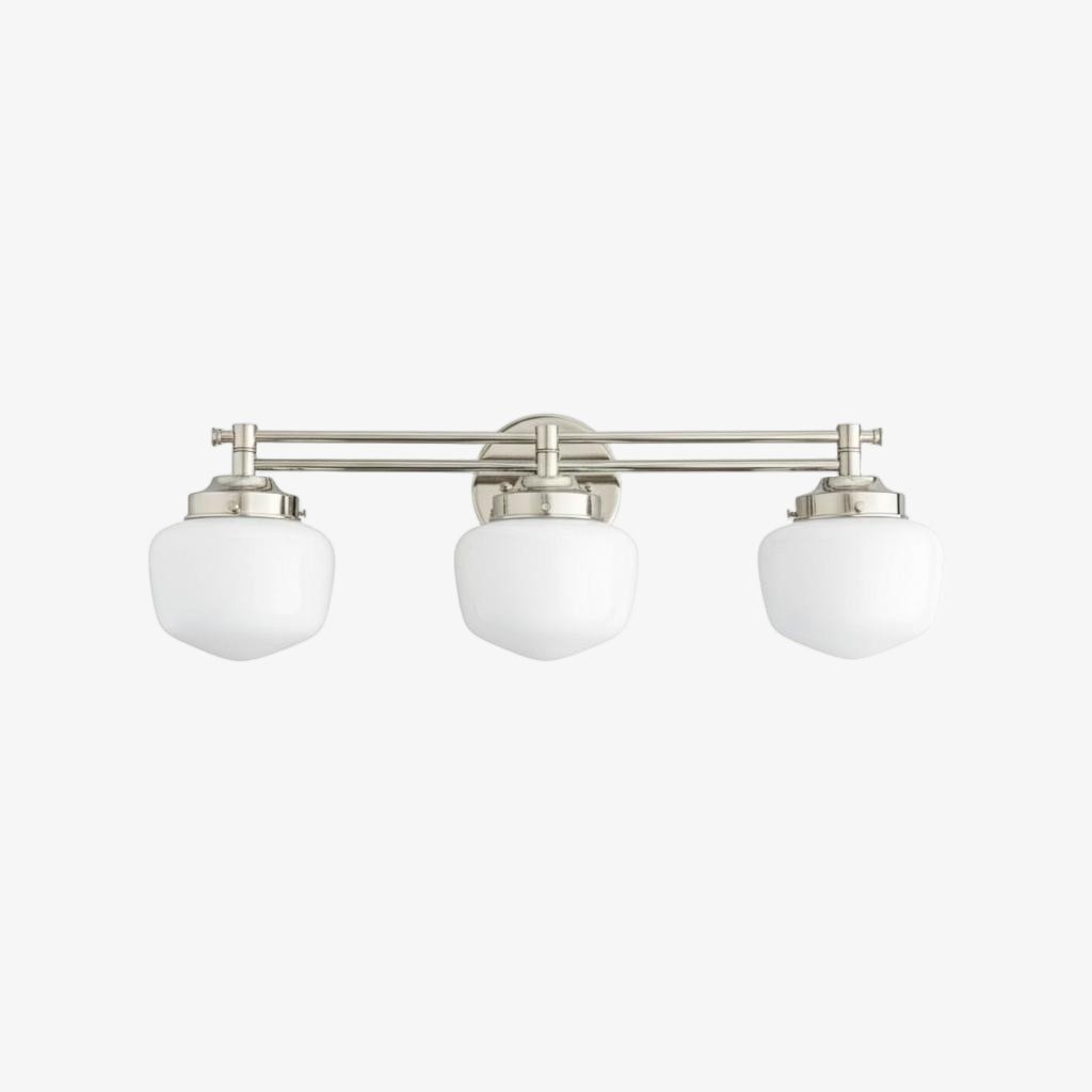 Globe Wandlamp Klassieke Badkamer Schoolhouse Verlichting Mat Opaal Glas voor Spiegel en Wastafel | Sansoti