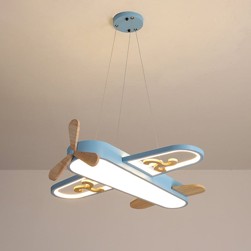 Hanglamp Vliegtuig Kinderkamer LED Dimbaar met Afstandsbediening Acryl IJzer 20cm Plafondlamp Jongenskamer | Sansoti