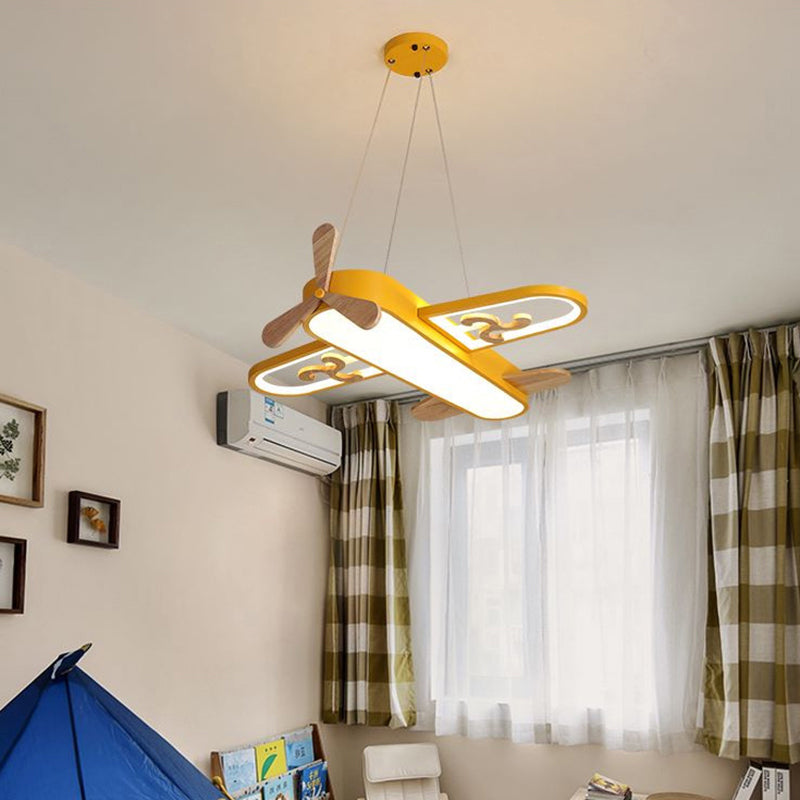 Hanglamp Vliegtuig Kinderkamer LED Dimbaar met Afstandsbediening Acryl IJzer 20cm Plafondlamp Jongenskamer | Sansoti