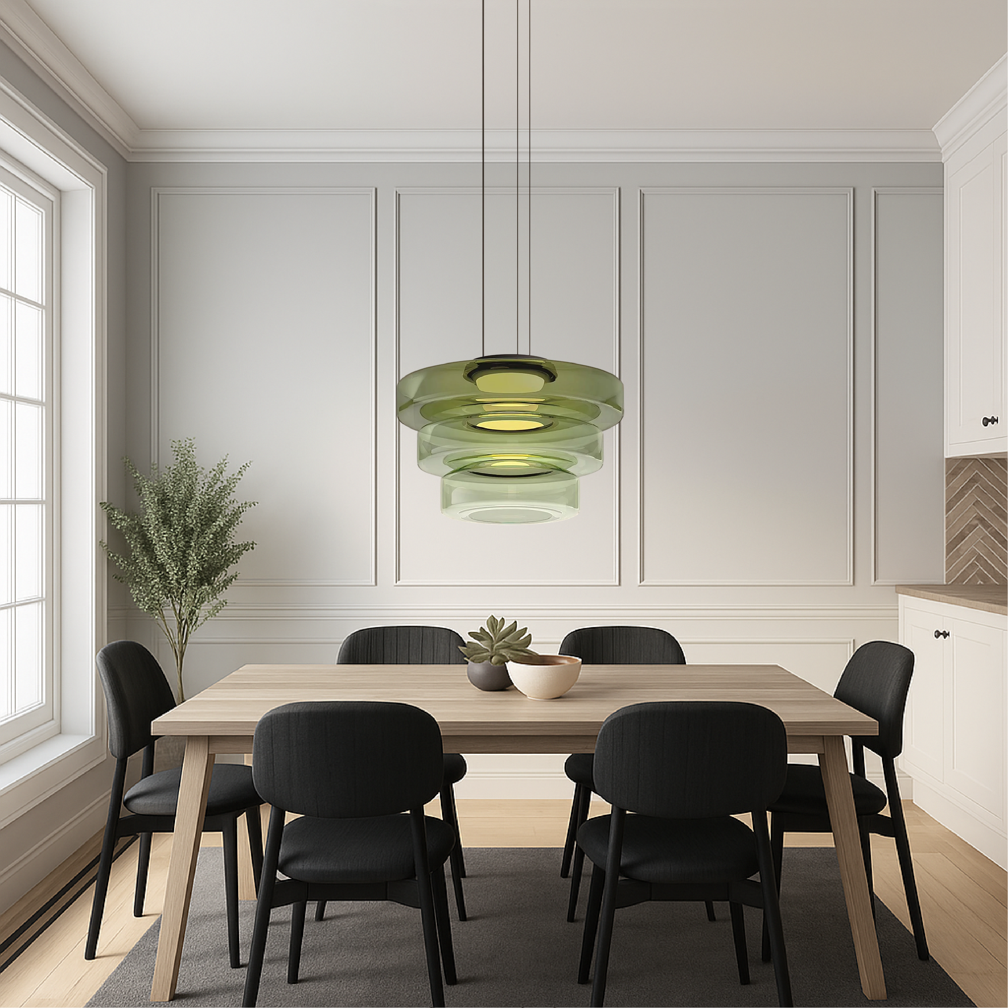 Deens glazen Bauhaus hanglamp handgeblazen glas Ø45cm hanglamp eetkamer woonkamer design verlichting modern minimalistisch | Sansoti