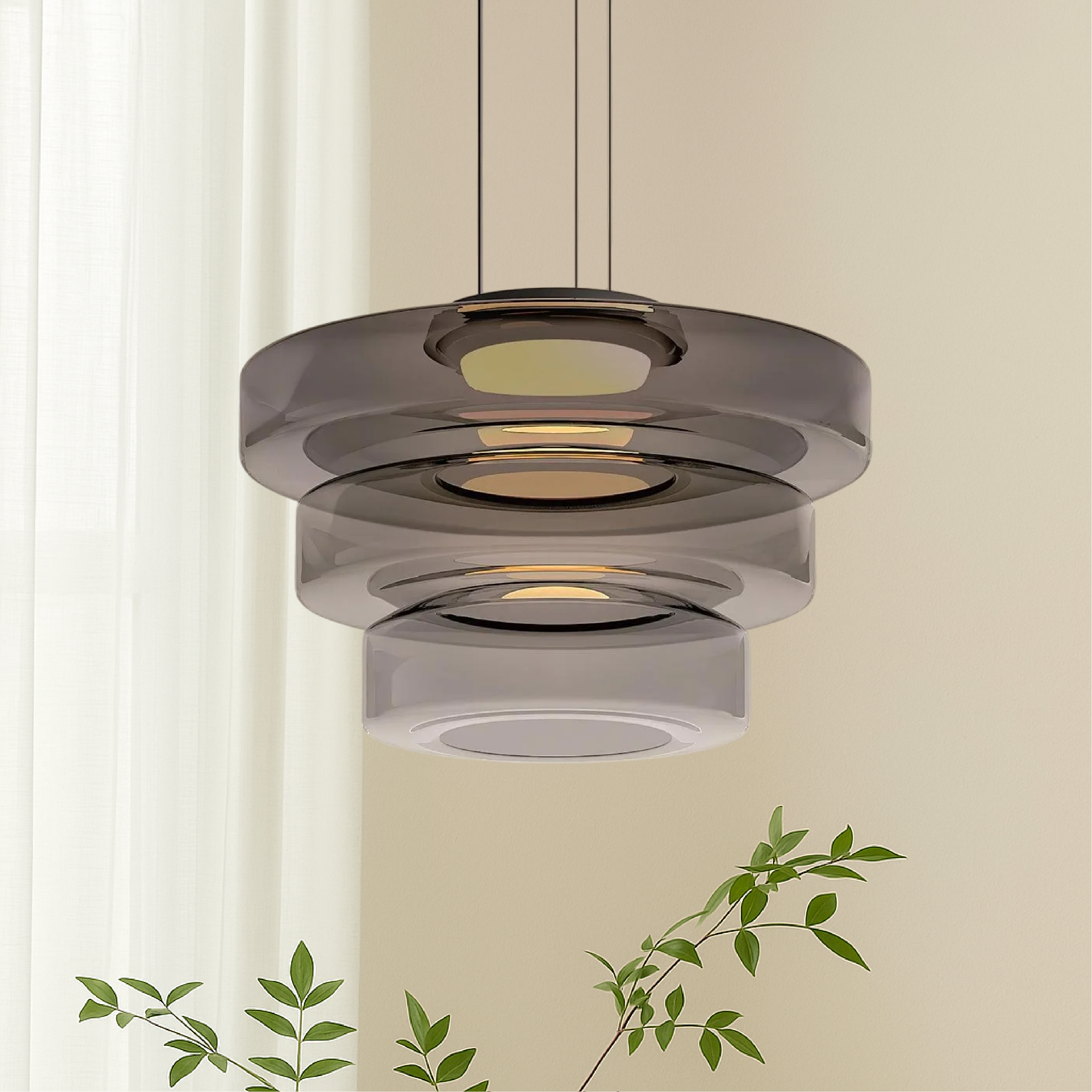 Deens glazen Bauhaus hanglamp handgeblazen glas Ø45cm hanglamp eetkamer woonkamer design verlichting modern minimalistisch | Sansoti