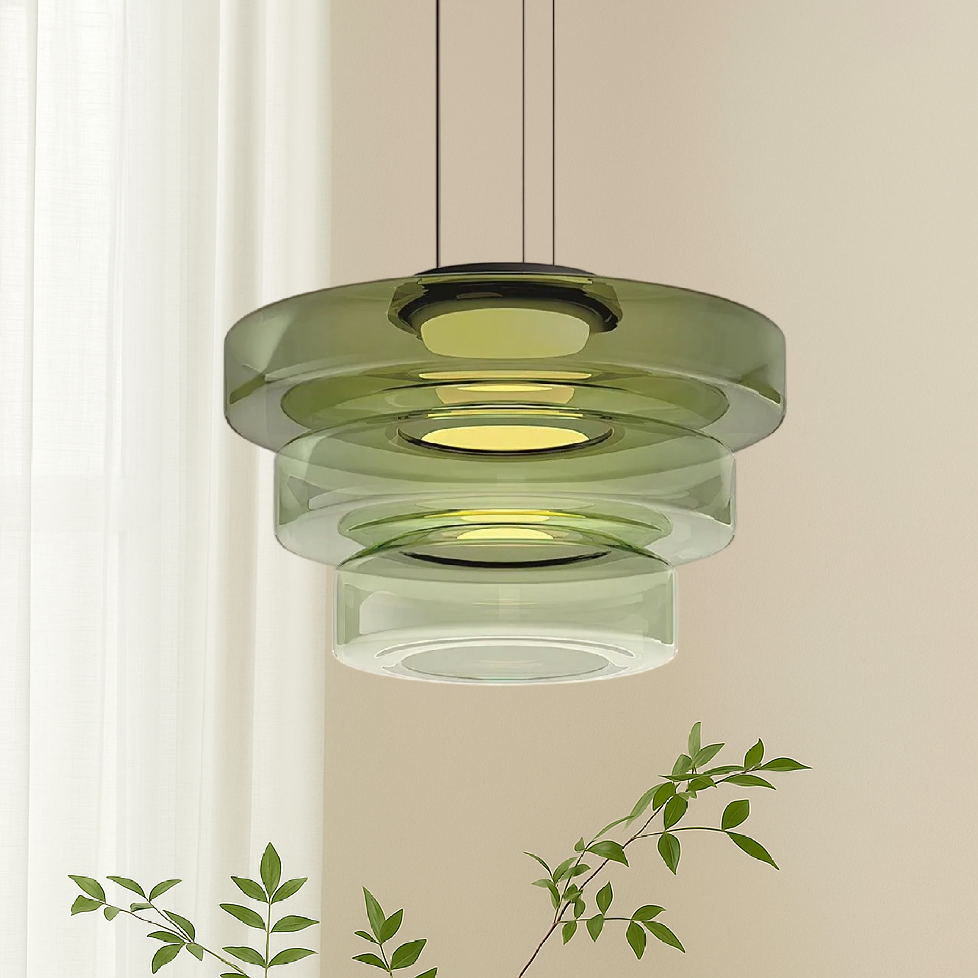 Deens glazen Bauhaus hanglamp handgeblazen glas Ø45cm hanglamp eetkamer woonkamer design verlichting modern minimalistisch | Sansoti