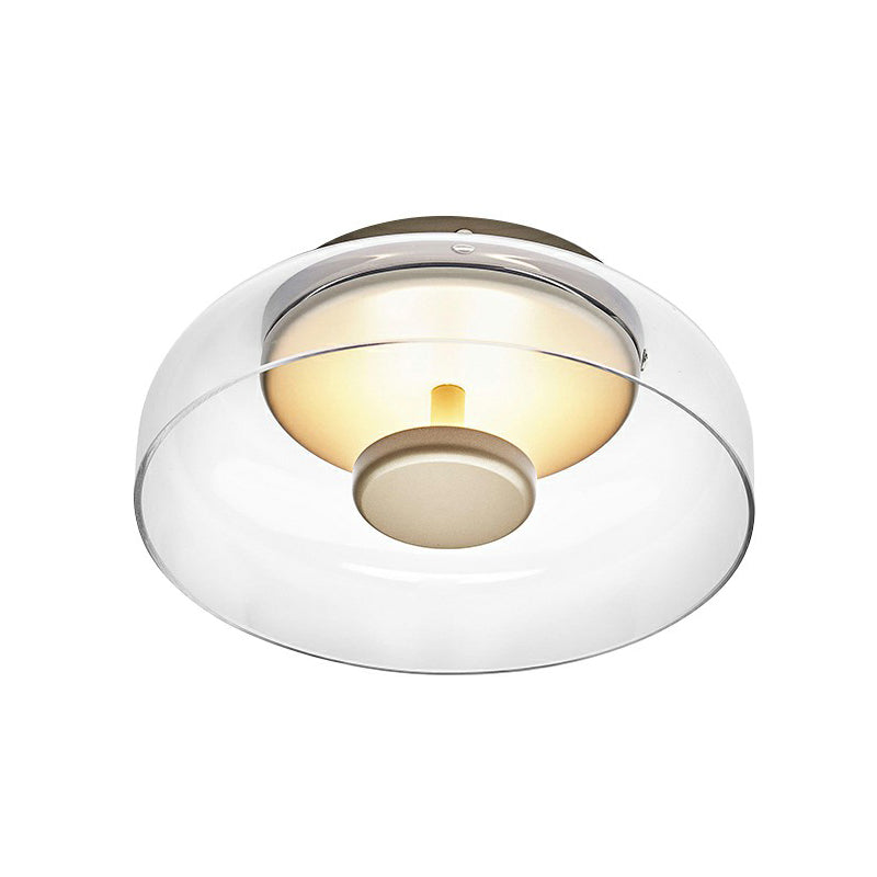 Glazen Plafondlamp LED met Rookgrijs of Amber Glas voor Entree Hal Gang Woonkamer Modern Scandinavisch Design | Sansoti