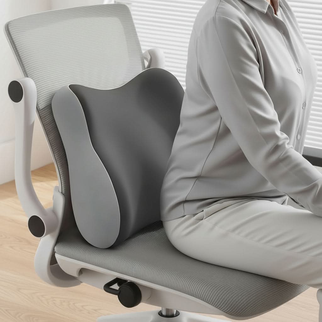 Coussin lombaire portable en mousse à mémoire de forme, soutien ergonomique du dos pour chaise de bureau, voiture, maison et voyage, confort du bas du dos | Sansoti