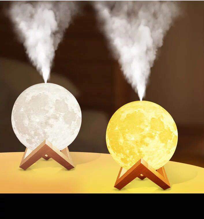 Humidificateur d’air en forme de lune avec fonction veilleuse, 880 ml, brume froide et aromathérapie pour la chambre et le bien-être | Sansoti