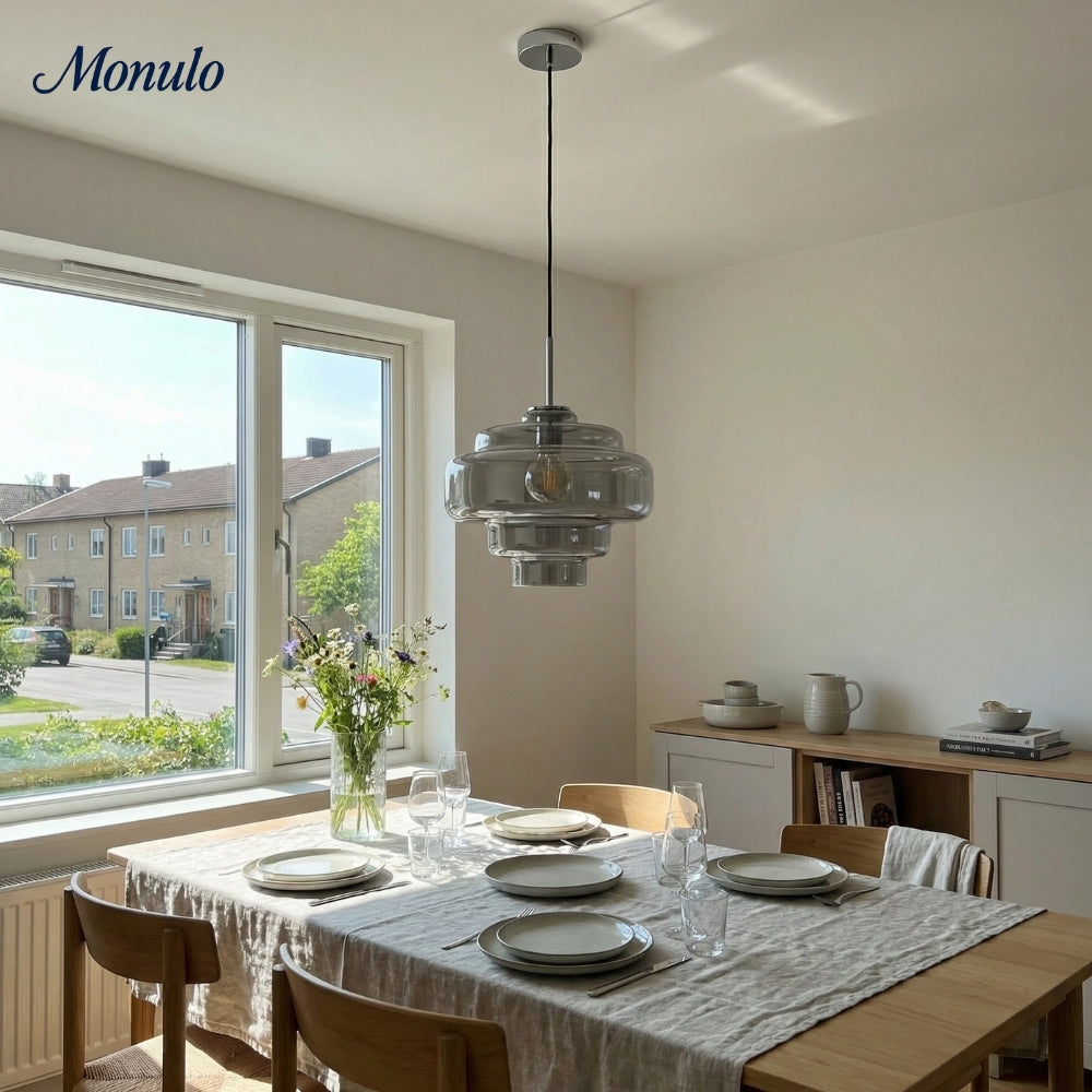 Gekleurde Glazen Hanglamp met Verstelbare Ophanging – Moderne Lichtpunt voor Eetkamer Keuken Woonkamer | Sansoti