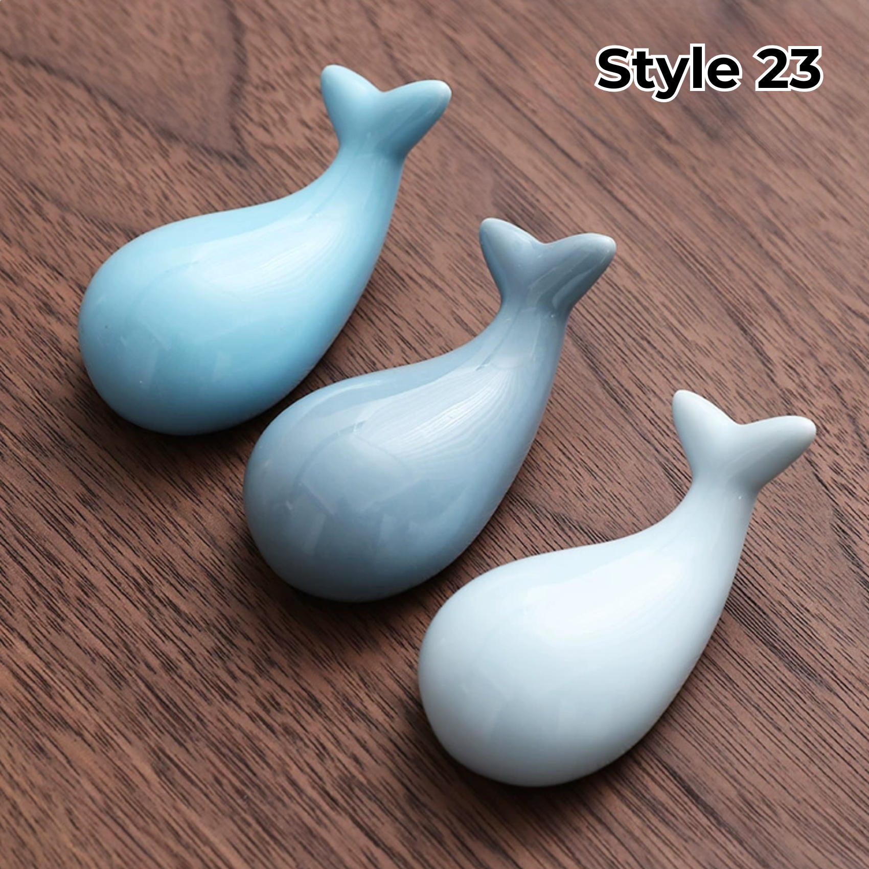 Support à baguettes en céramique avec motifs animaux et fruits – Lot de 3 | Sansoti