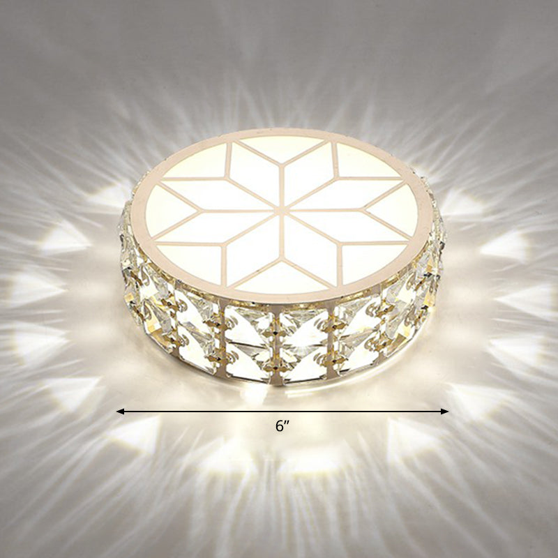 Runde Kristall-Deckenleuchte LED Einbauleuchte Champagnergold 15–20 cm Flur Diele Schlafzimmer moderne Luxusbeleuchtung | Sansoti