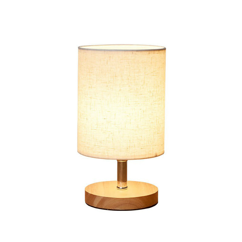 Minimalistische Tischlampe aus Flachs und Holz mit rechteckigem Schirm – Stimmungsvolle Beleuchtung für Schlafzimmer Nachttisch Schreibtisch Kleine Räume Modernes Design | Sansoti
