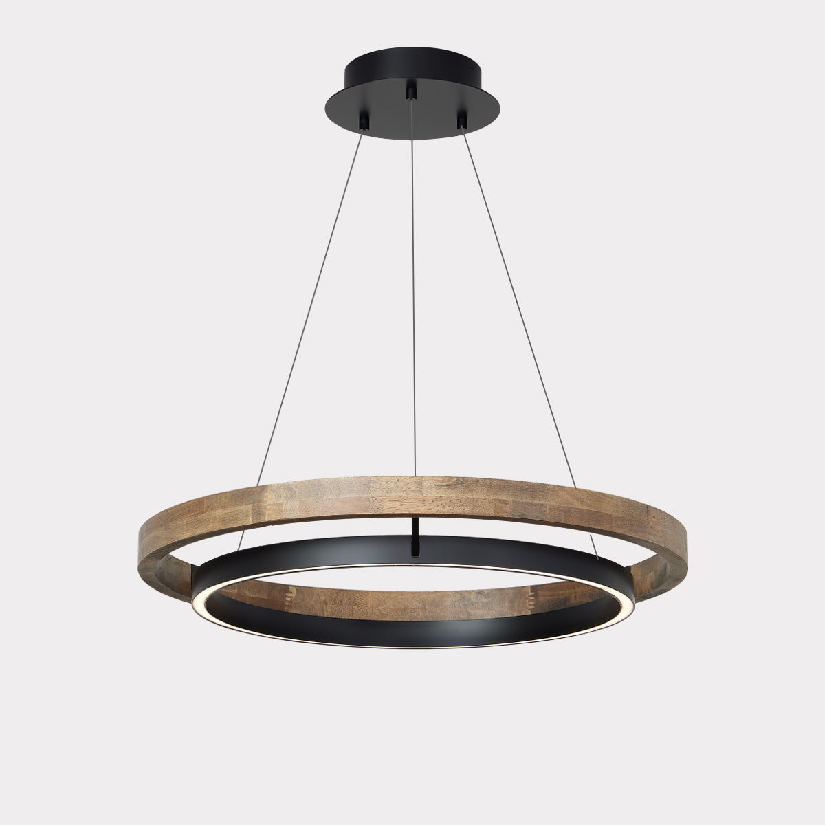 Holz-Ring-Kronleuchter LED Eingebaut Warmweiß Dimmbar Esszimmer Wohnzimmer Deckenlampe Modern Bauernhaus | Restfield