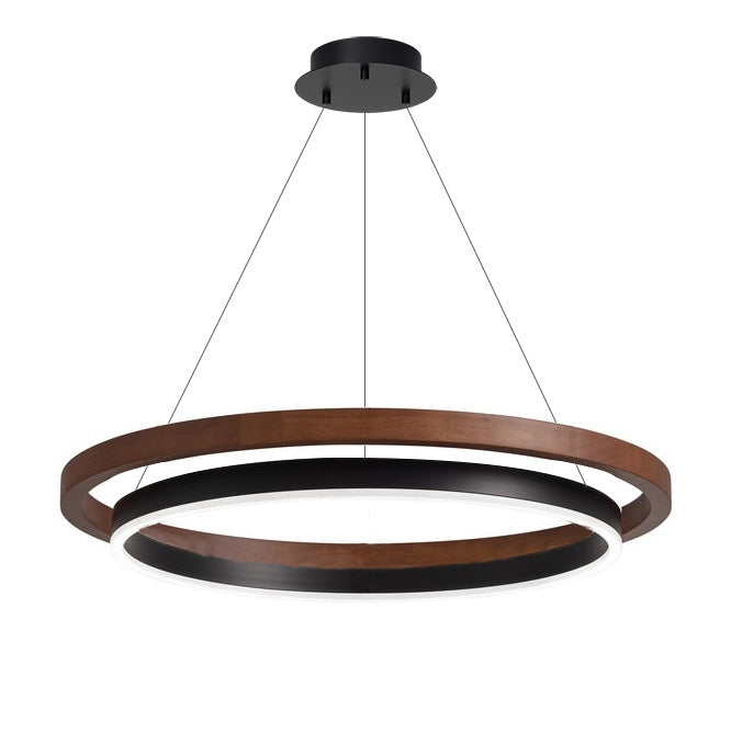 Holz-Ring-Kronleuchter LED Eingebaut Warmweiß Dimmbar Esszimmer Wohnzimmer Deckenlampe Modern Bauernhaus | Restfield