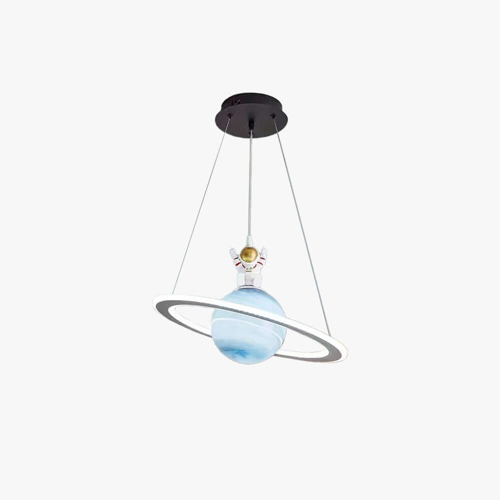 LED Hanglamp Kinderkamer Planeet Metaal Acryl Glas Blauw Plafondlamp Kabel Ophanging Sfeerverlichting Kinderkamer | Sansoti