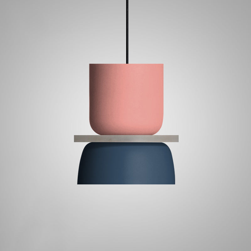 Moderne Hanglamp Macaron LED Metalen Kom Ø18-30cm Geel Roze Grijs Groen Blauw Oranje | Sansoti
