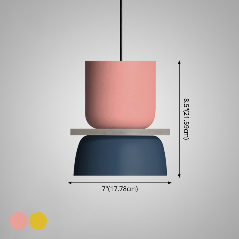 Moderne Hanglamp Macaron LED Metalen Kom Ø18-30cm Geel Roze Grijs Groen Blauw Oranje | Sansoti