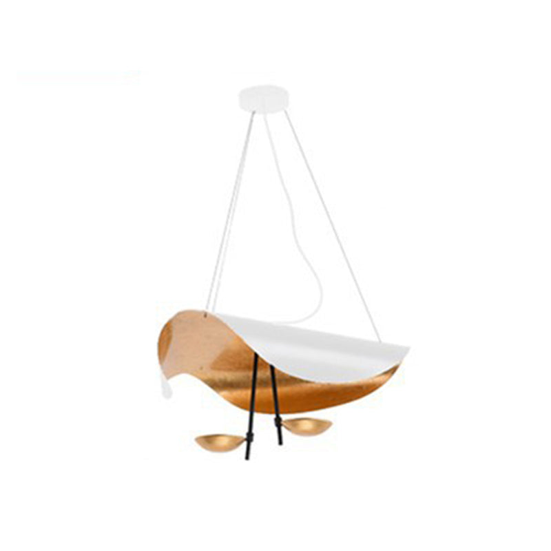 Metal pendant light with twisted rod, gold leaf, warm light for kitchen island, dining area, living room, 3 color options | Sansoti