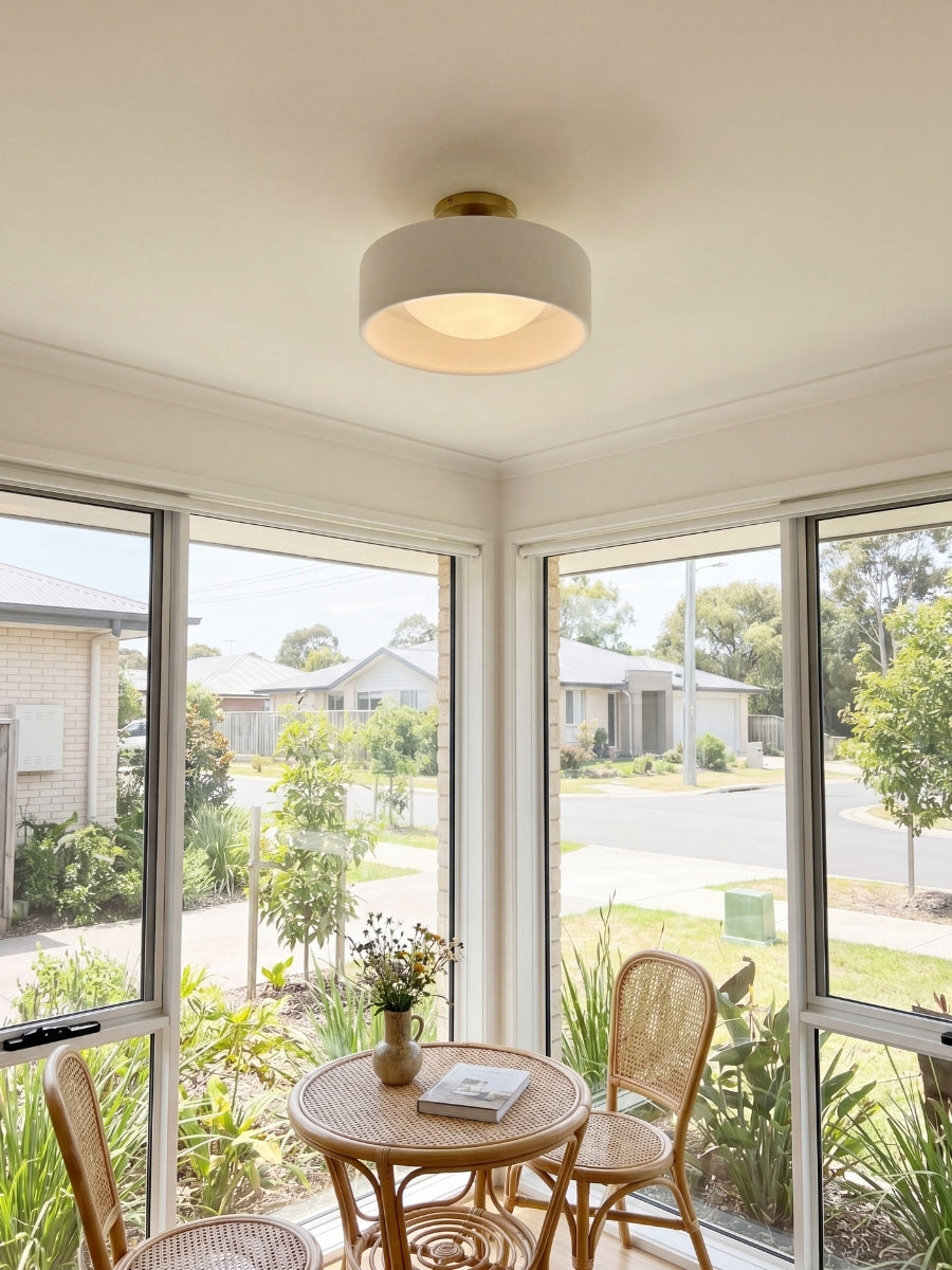 Porseleinen Plafondlamp met Strakke Montage – Moderne Lage Profiellamp Keramiek Opbouwverlichting | Sansoti