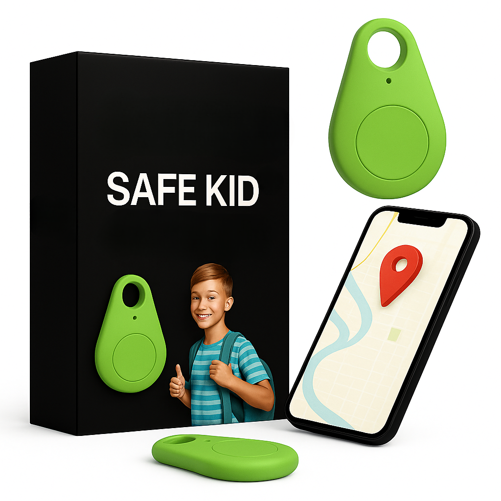 Kinder GPS-Tracker Waterdicht met Real-Time Locatie & SOS-Alarm | Klein, Licht, Draagtasje en Beveiligingsfuncties | Sansoti