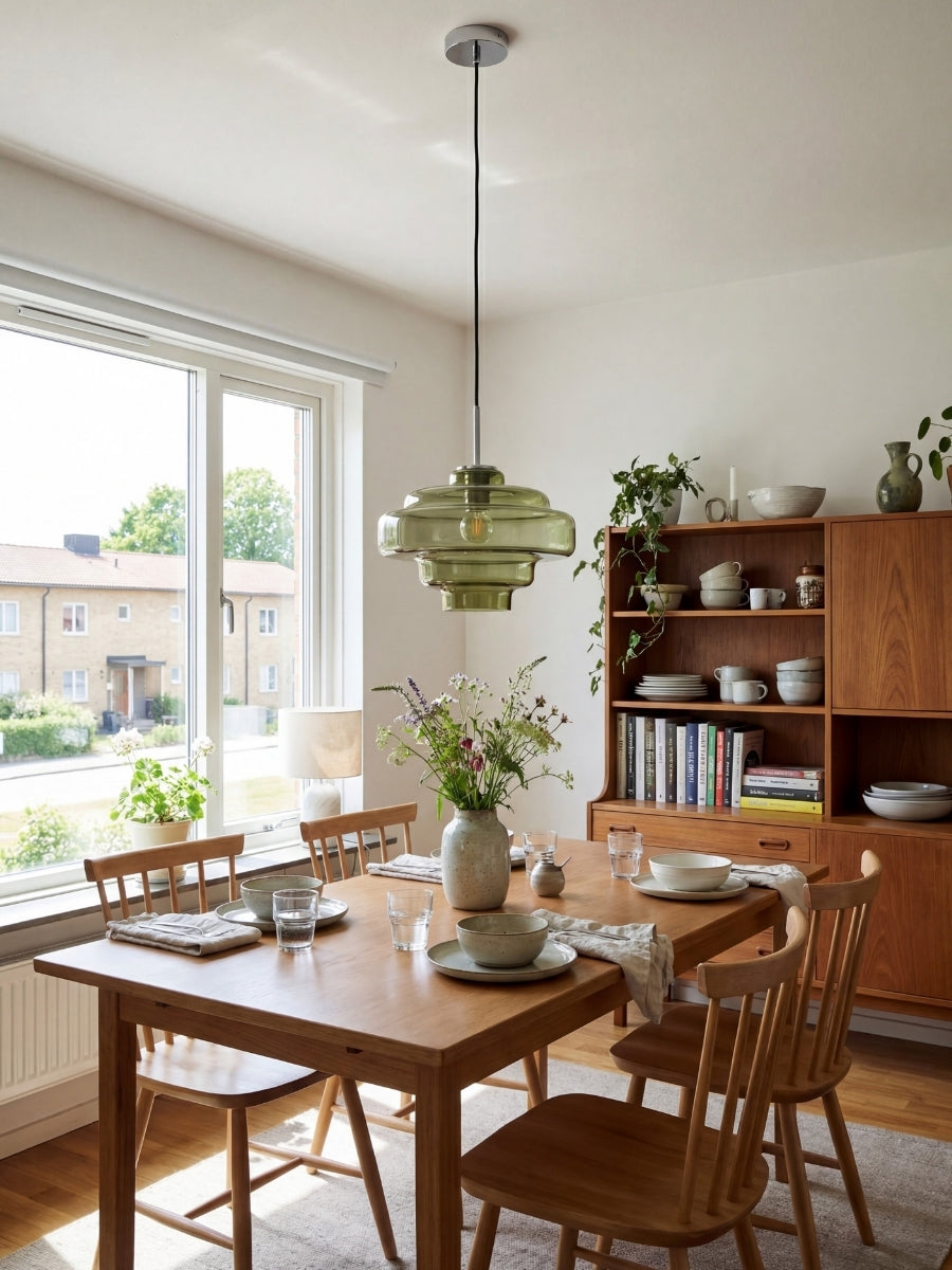 Gekleurde Glazen Hanglamp met Verstelbare Ophanging – Moderne Lichtpunt voor Eetkamer Keuken Woonkamer | Sansoti