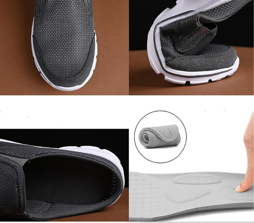 Orthopedische Barefoot Instapschoen Heren Blauw Grijs Beige Zwart Ergonomisch Loopcomfort Breed Wandelen | Sansoti