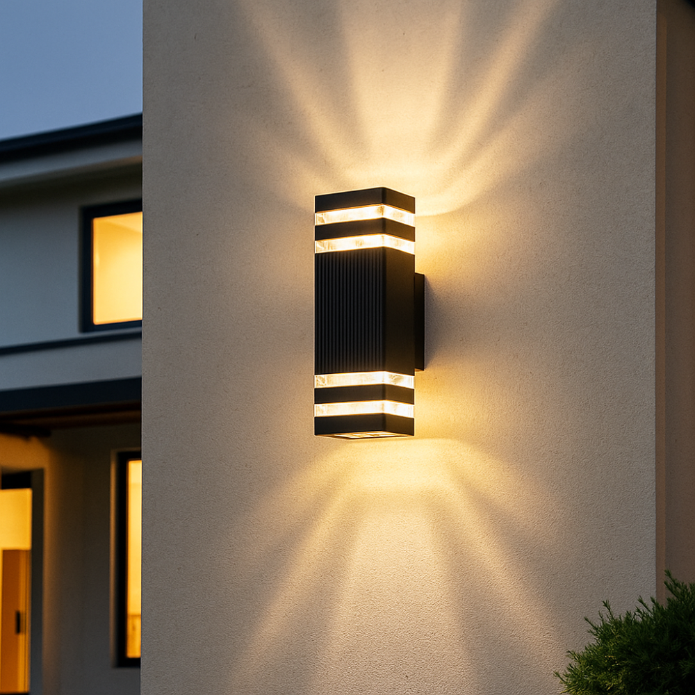 Buiten Wandlamp Up Down Gevelverlichting Waterdicht IP65 E27 Zwart | Sansoti