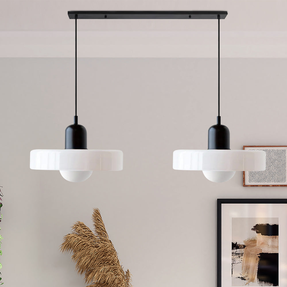 Luccon Doppelte Hängeleuchte Glas G9 35 cm Modern Esstisch Wohnzimmer Design Beleuchtung | Restfield