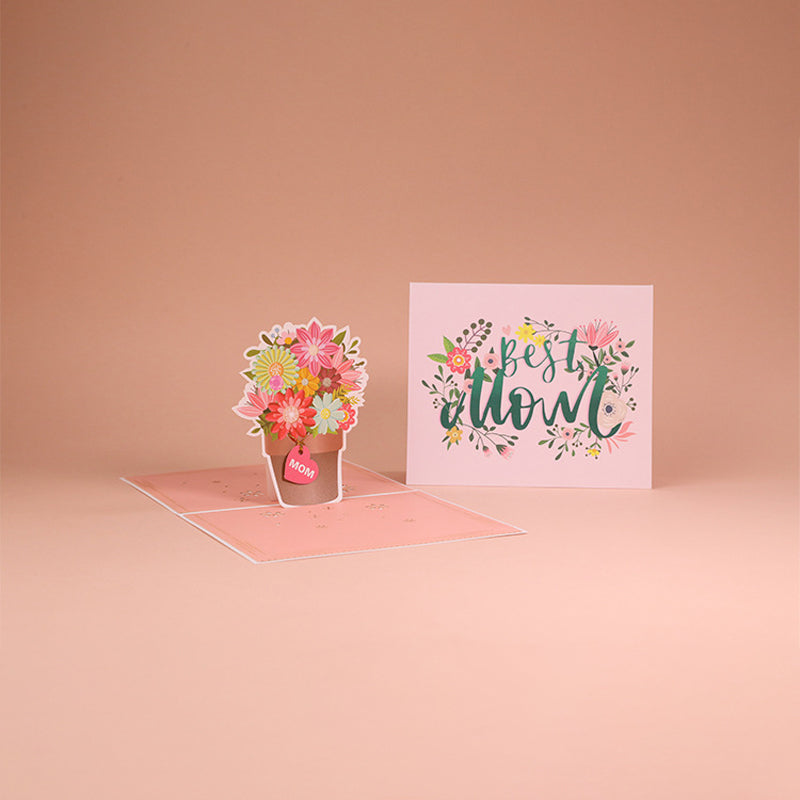 3D-Pop-up-Grußkarte mit Blumenmotiv für Muttertag, Geburtstag und Jubiläum - persönliches Geschenk und Grußkarte | Sansoti
