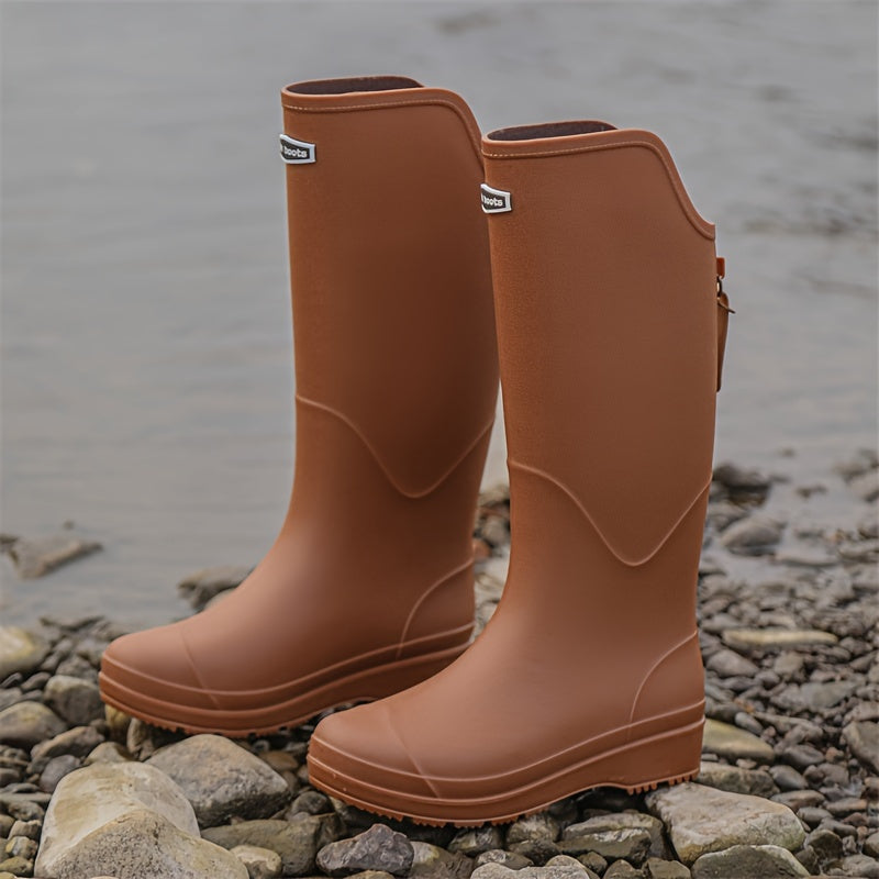 Tall Waterproof Boots Non-Slip Outdoor Women's and Men's Rain Footwear Rubber Garden City Walking | Sansoti