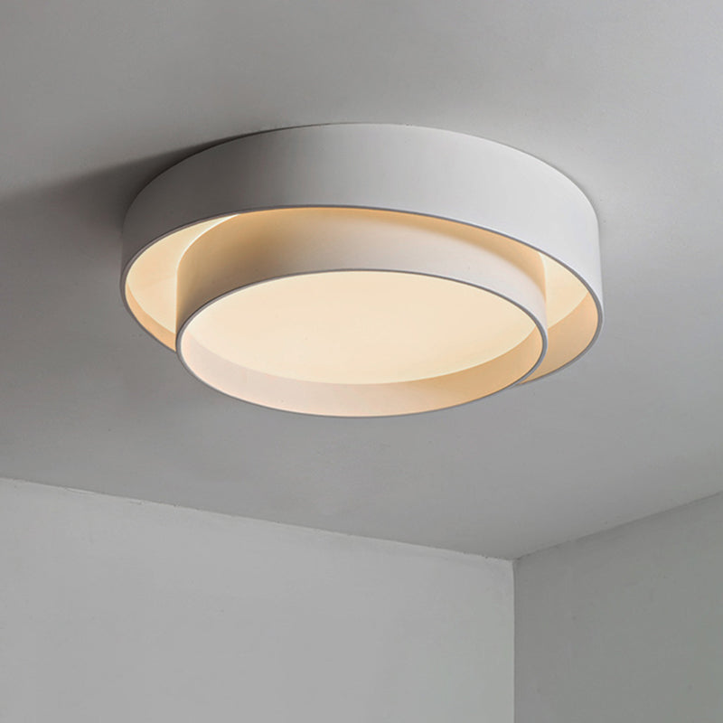 Ronde Plafondlamp Wit Metaal Nordic Stijl LED Plafondverlichting voor Slaapkamer 40cm 50cm 60cm Dimbaar | Sansoti