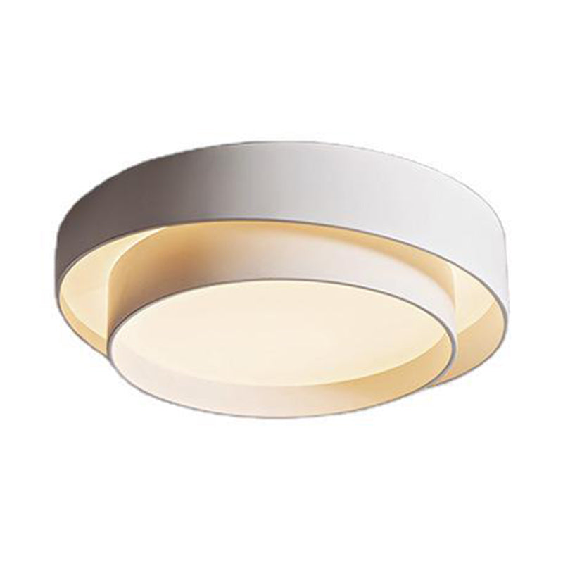 Ronde Plafondlamp Wit Metaal Nordic Stijl LED Plafondverlichting voor Slaapkamer 40cm 50cm 60cm Dimbaar | Sansoti