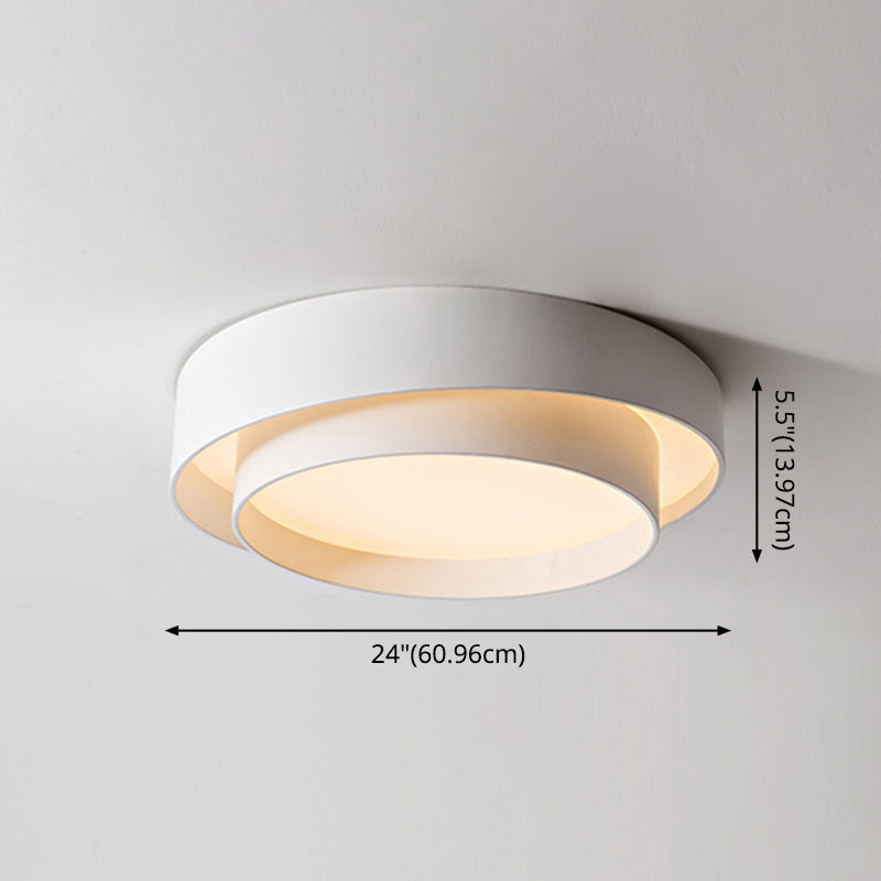 Ronde Plafondlamp Wit Metaal Nordic Stijl LED Plafondverlichting voor Slaapkamer 40cm 50cm 60cm Dimbaar | Sansoti