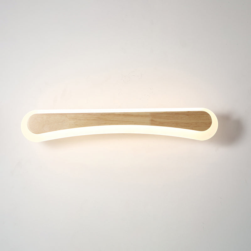 Houten LED Wandlamp met Acryl Kap Badkamerspiegel Verlichting Scandinavisch Design 40cm 60cm 80cm | Sansoti