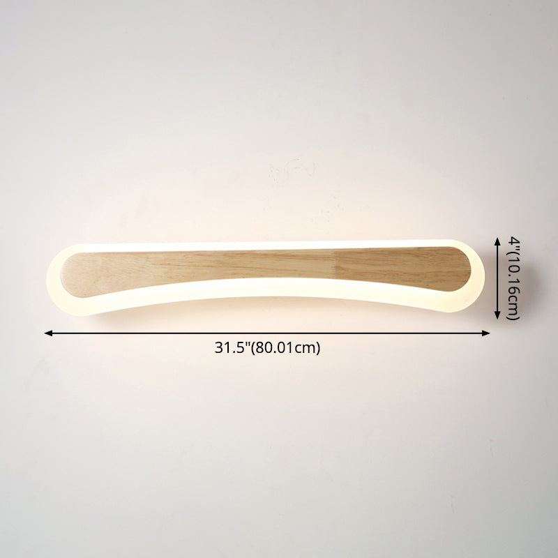 Houten LED Wandlamp met Acryl Kap Badkamerspiegel Verlichting Scandinavisch Design 40cm 60cm 80cm | Sansoti