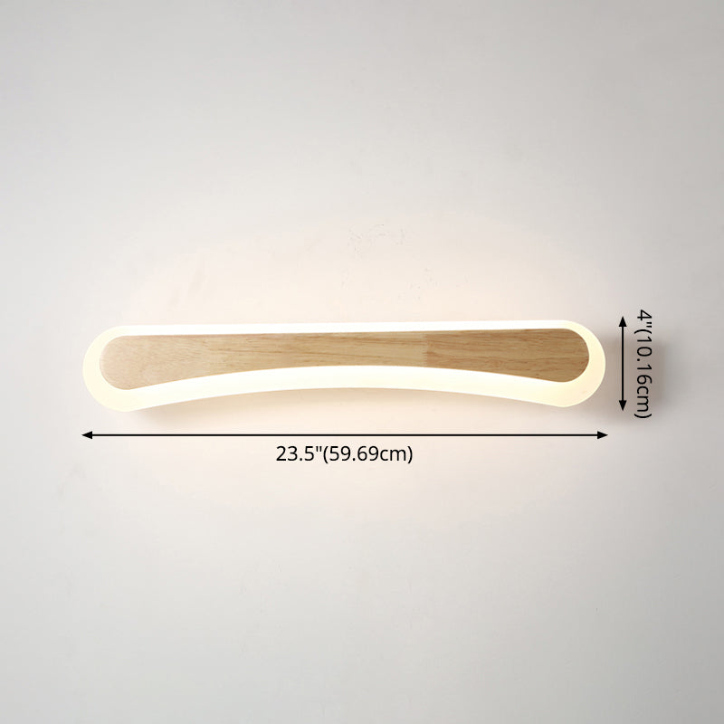 Houten LED Wandlamp met Acryl Kap Badkamerspiegel Verlichting Scandinavisch Design 40cm 60cm 80cm | Sansoti