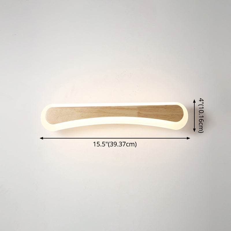 Houten LED Wandlamp met Acryl Kap Badkamerspiegel Verlichting Scandinavisch Design 40cm 60cm 80cm | Sansoti