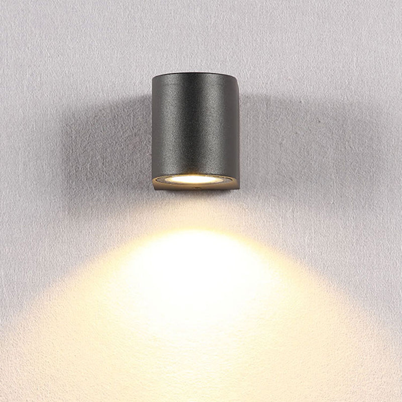 Square Outdoor Wall Light in Black Metal with Glass, LED 5W-10W, for Garden, Entrance, and Patio, Minimalist Modern Design | Sansoti