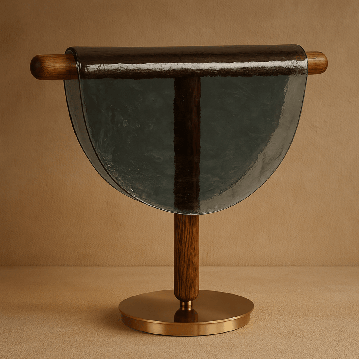 Halbmond-Tischleuchte aus Glas und Eisen, bernsteinfarbenes Gold, warmes Licht, skandinavisches Design, Touch-Bedienung, 33 cm, Wohnzimmer | Sansoti