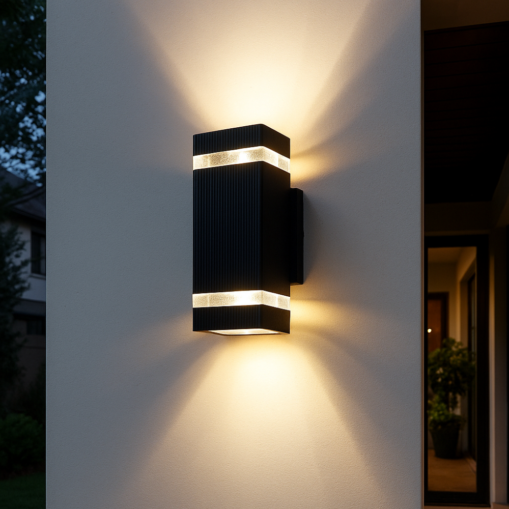 Buiten Wandlamp Up Down Gevelverlichting Waterdicht IP65 E27 Zwart | Sansoti