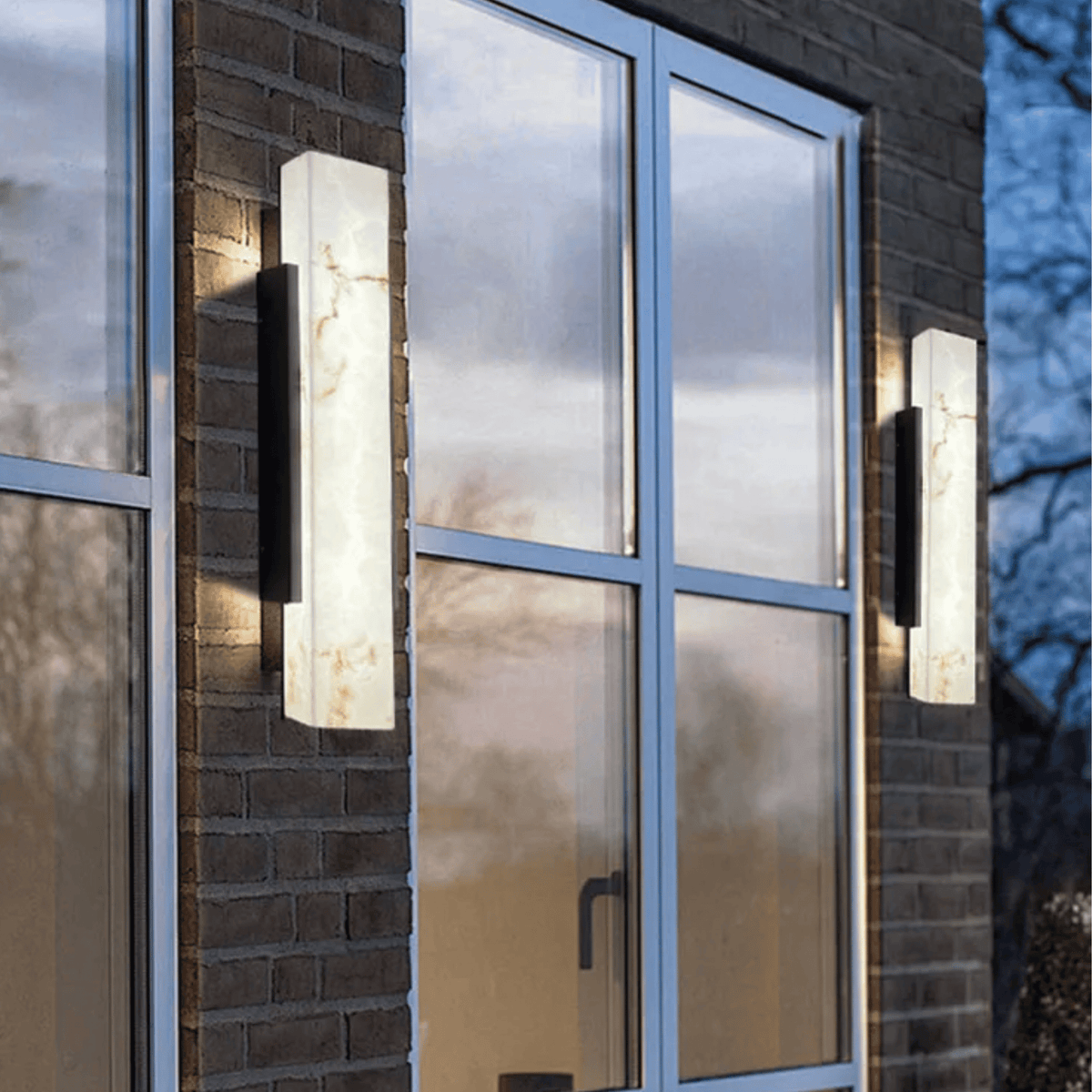 Outdoor LED Wall Lamp with Marble Effect, IP65 Waterproof, Outdoor Lighting, Garden Lighting, Façade Lamp in 3 Sizes | Sansoti