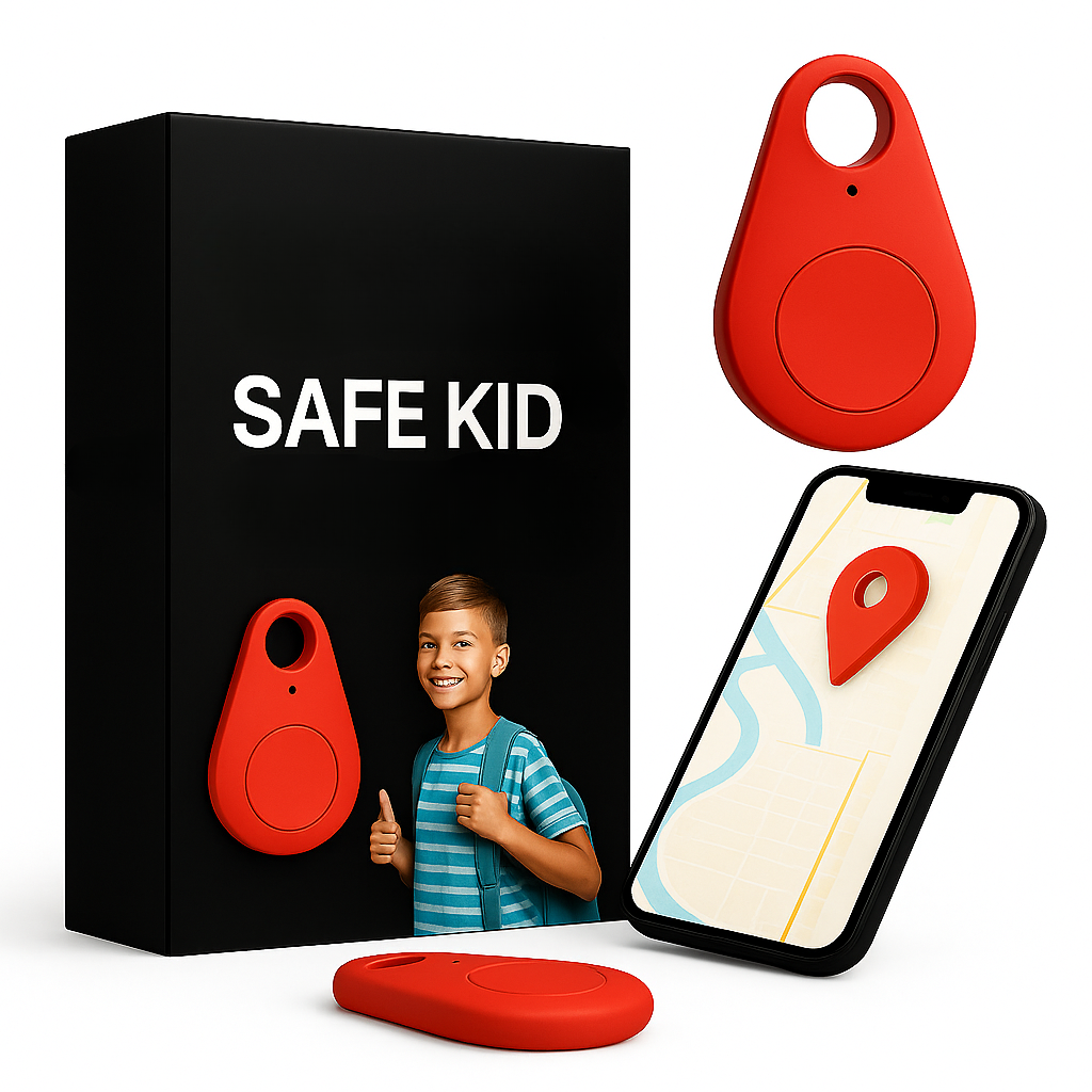 Kinder GPS-Tracker Waterdicht met Real-Time Locatie & SOS-Alarm | Klein, Licht, Draagtasje en Beveiligingsfuncties | Sansoti