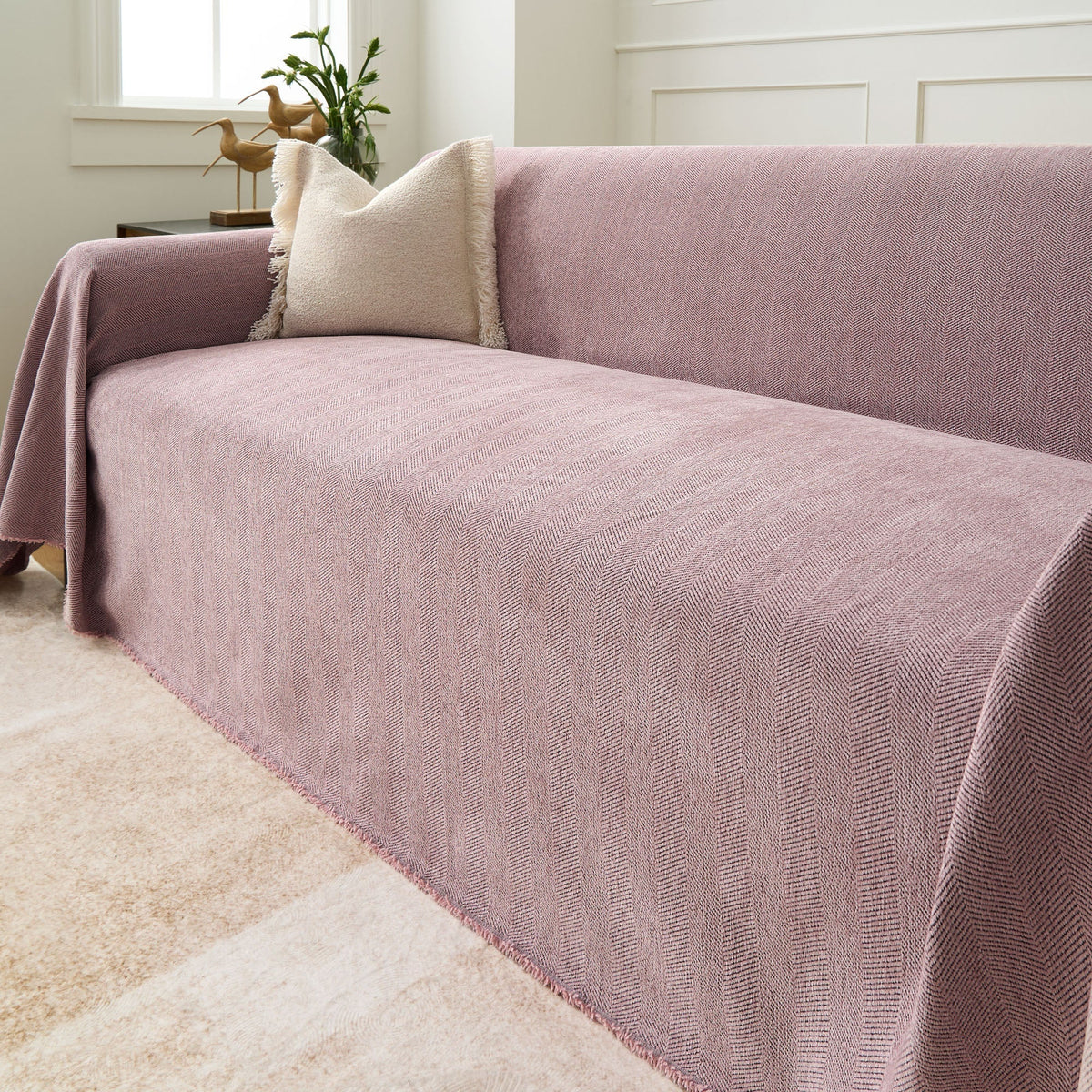 Fischgrätstruktur Sofabezug Haustierfreundlich Wasserabweisender Möbelschutz Textilgewebe Sofa Cover | Sansoti