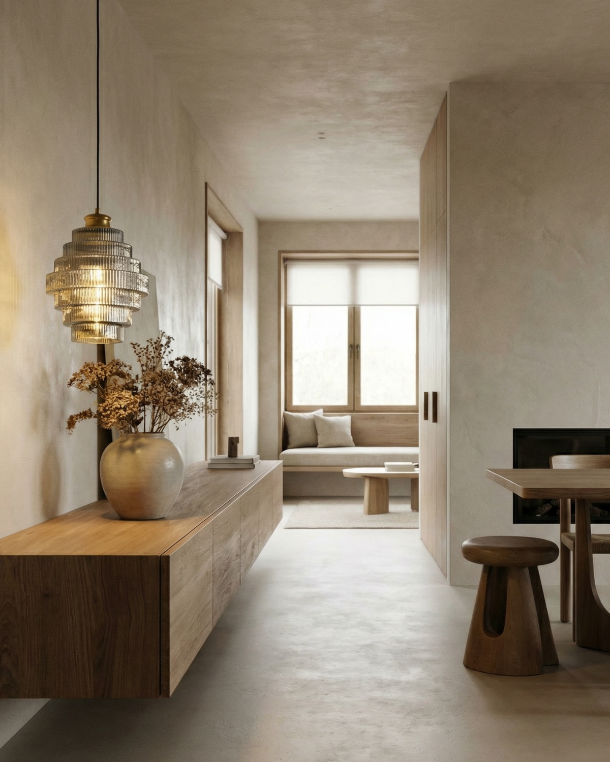 Suspension moderne en verre à étages avec détail doré pour salle à manger et salon – éclairage design luxueux | Restfield