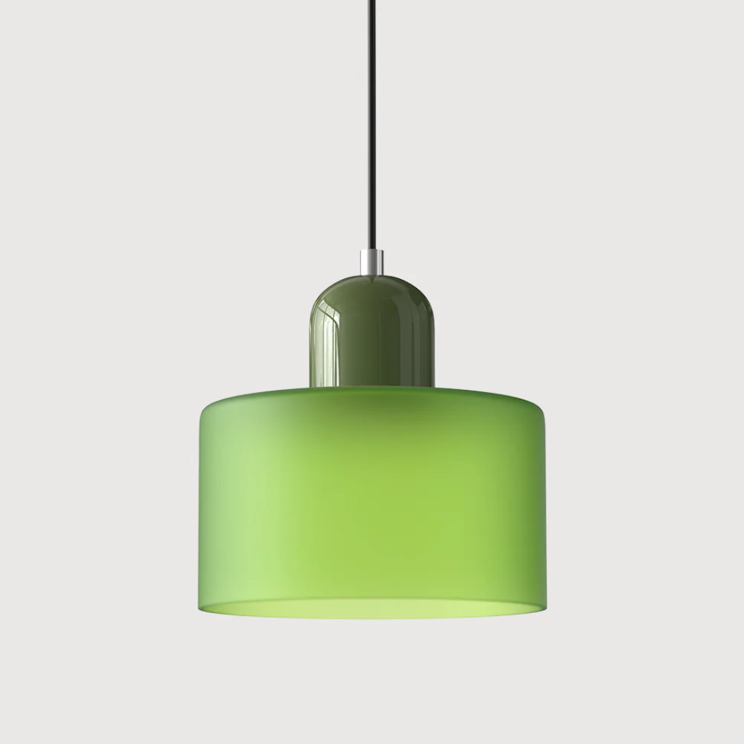 Lismeno Retro Hanglamp Glas 15cm Groen Oranje Eettafel Keuken Vintage Verlichting Compact | Sansoti