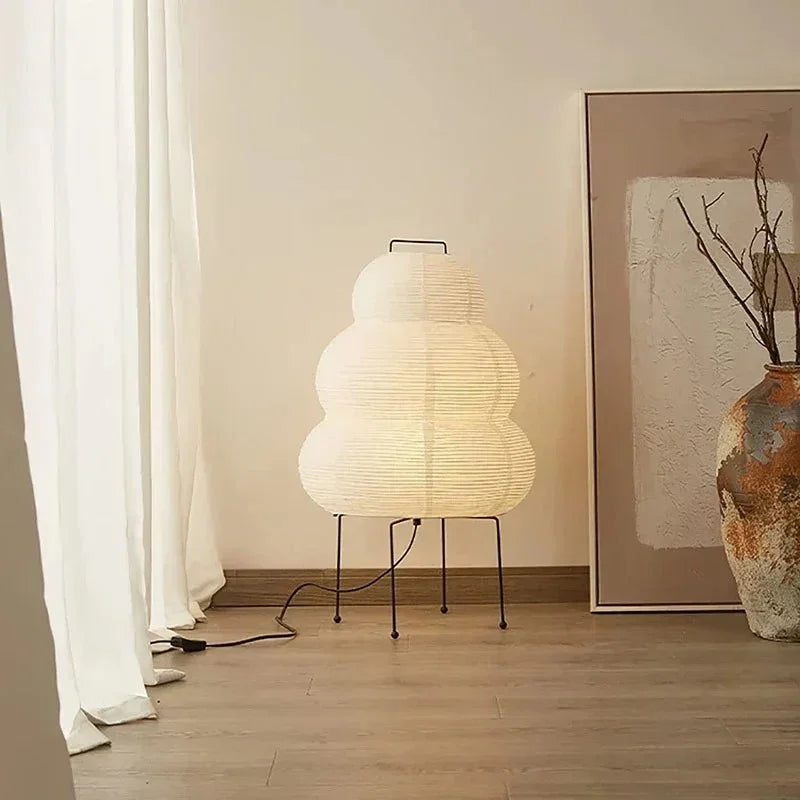 Stehleuchte Reispapier Japanisches Design Weiß 40cm Stimmungslicht Wohnzimmer Schlafzimmer | Restfield