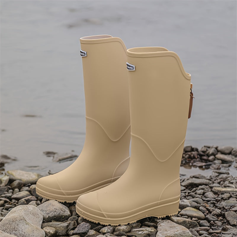 Tall Waterproof Boots Non-Slip Outdoor Women's and Men's Rain Footwear Rubber Garden City Walking | Sansoti